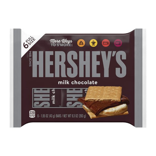 Hershey's Milk Chocolate Full Size Bars 6ct