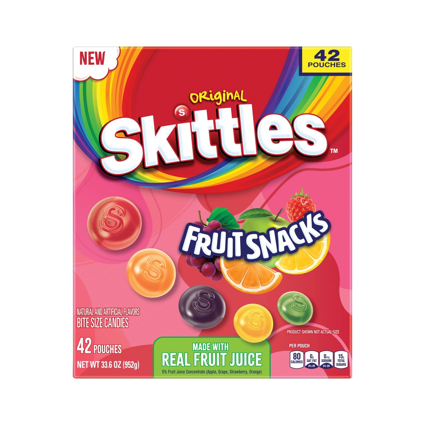 Skittles Original Real Fruit Juice Fruit Snacks 42 ct.