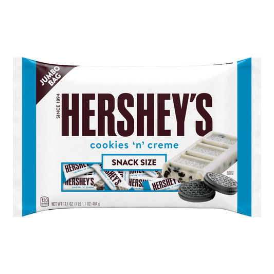 Hershey's Cookies 'n' Creme Snack Size Candy Bars, Jumbo Bag
