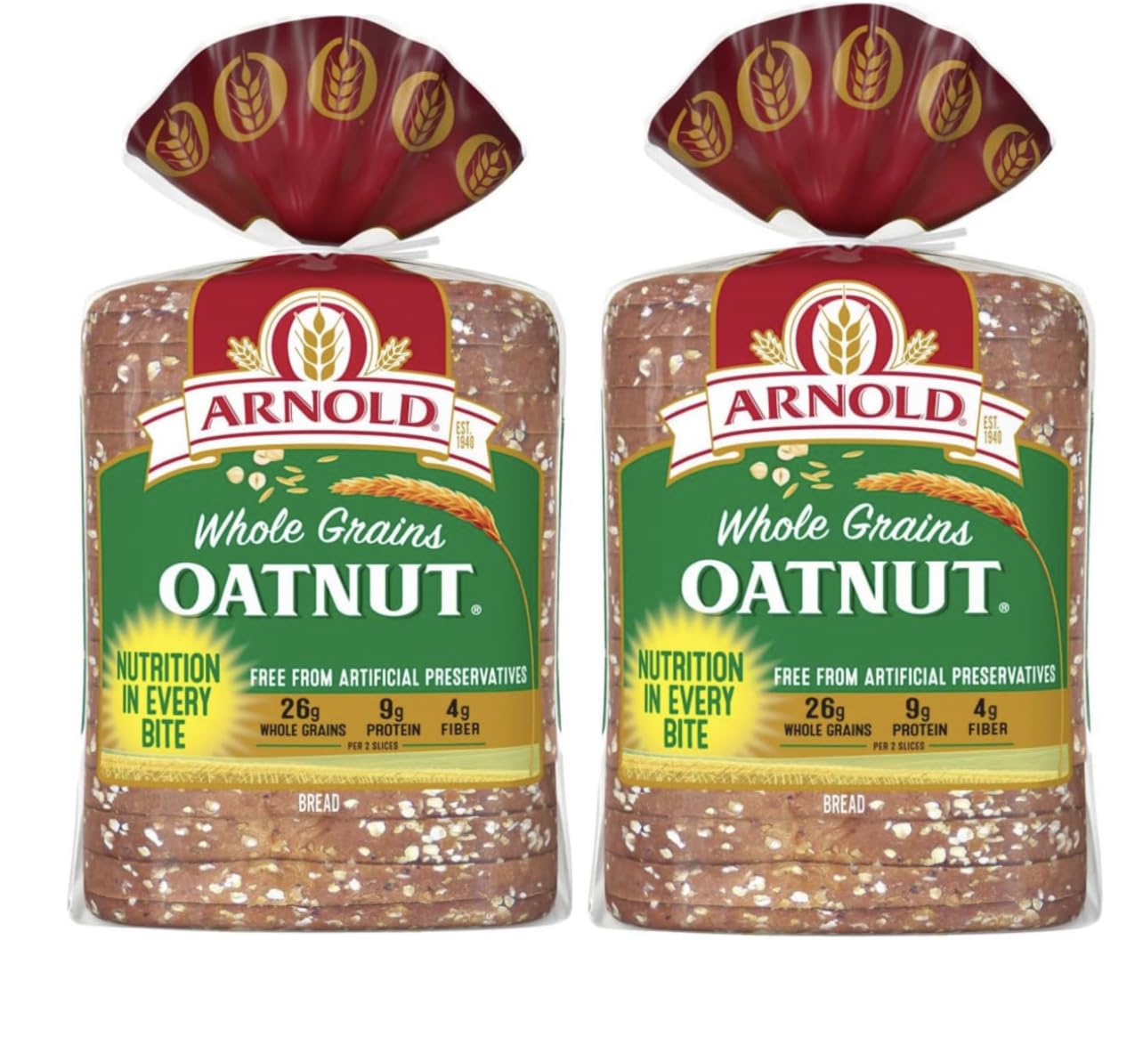 Arnold Whole Grains Oatnut Bread Twin Pack