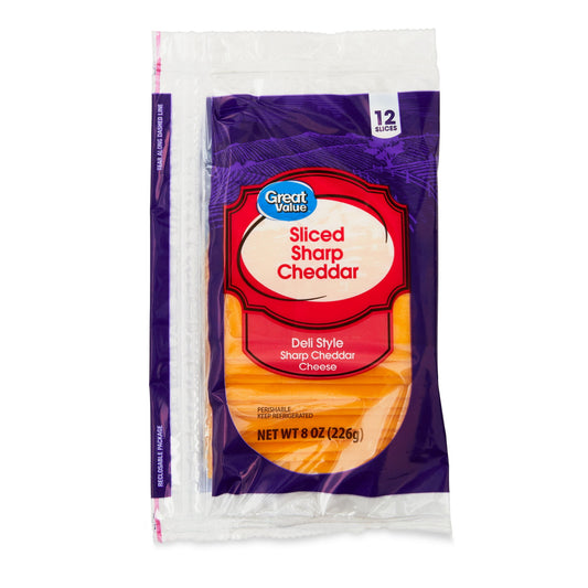 GV Deli Sliced Sharp Cheddar Cheese, 12ct