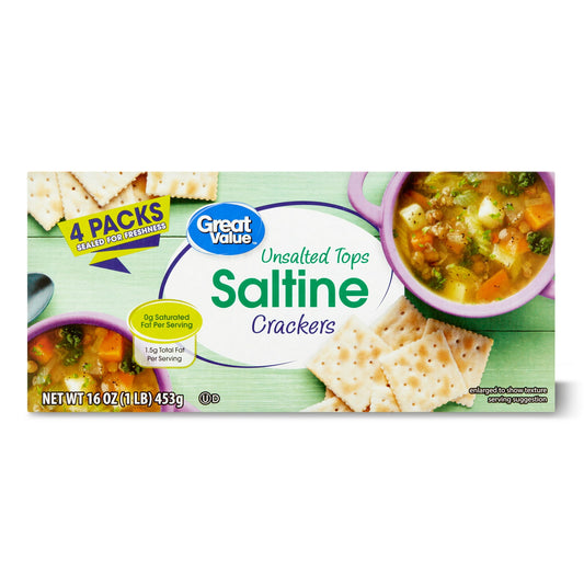 Great Value Unsalted Tops Saltine Crackers