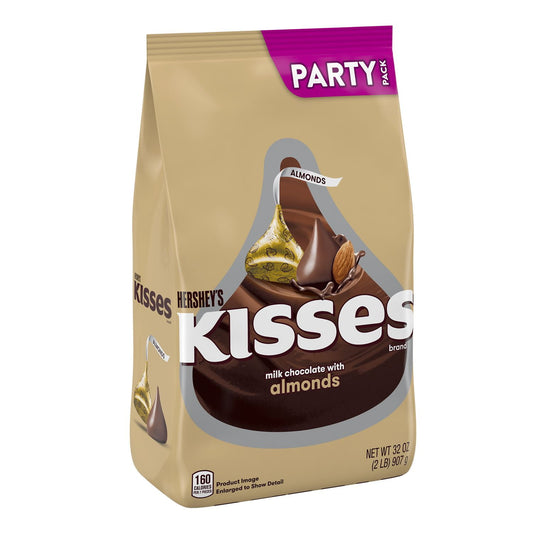 Hershey's Kisses Milk Chocolate with Almonds Candy, Party