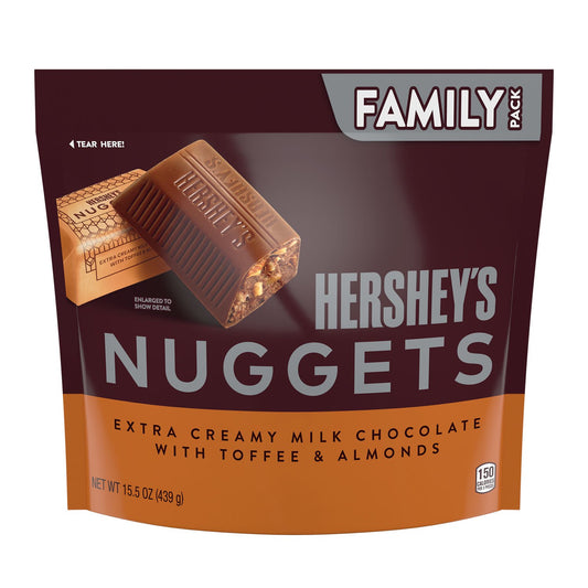 Hershey's Nuggets Milk Chocolate, Toffee and Almonds Candy, Family Pack