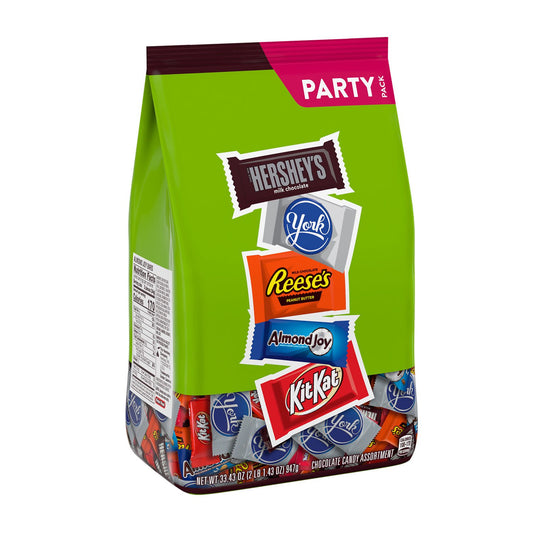 Hershey Assorted Milk and Dark Chocolate Flavored Snack Size Candy, Party Pack