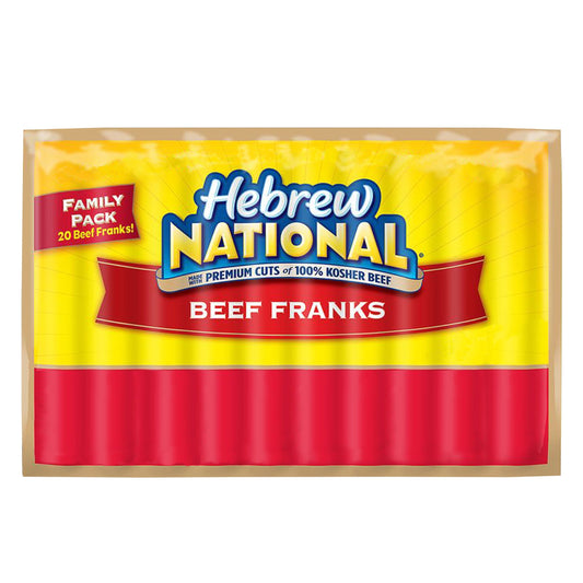 Hebrew National Beef Franks, Hot Dogs, 20ct