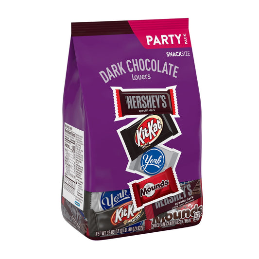 Hershey Assorted Dark Chocolate Flavored Snack Size Candy, Party Pack