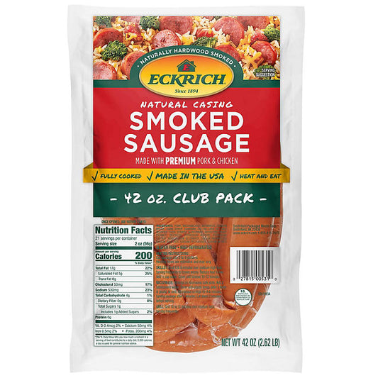 Eckrich Hardwood Smoked Sausage Family Pack