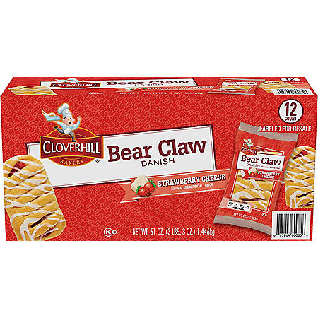 Cloverhill Strawberry Cheese Bear Claw 12pk