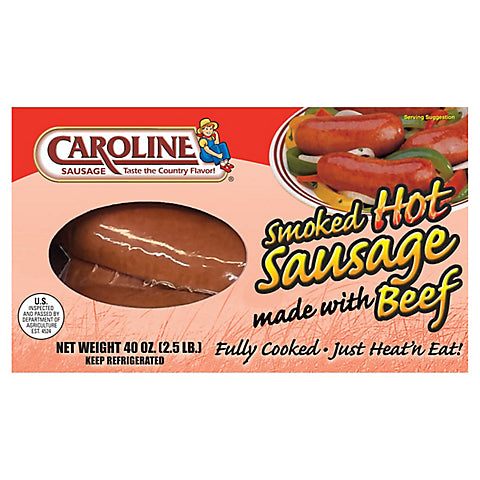 Caroline Hot Smoked Beef Sausage