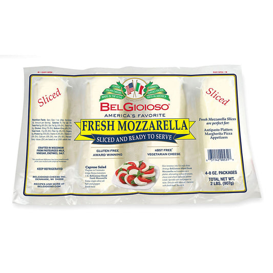 BelGioioso Fresh Sliced Mozzarella Cheese, 4pk