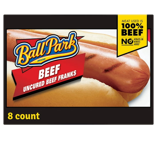 Ball Park Uncured Beef Hot Dogs 8ct