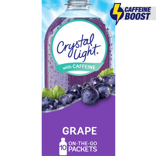Crystal Light Grape Sugar Free Drink Mix Singles w/ Caffeine, 10ct