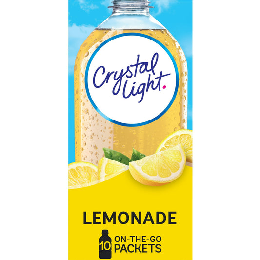 Crystal Light Lemonade Sugar Free Drink Mix Singles Caffeine Free, 10ct