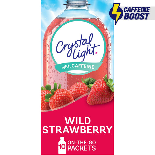 Crystal Light Wild Strawberry Sugar Free Drink with Caffeine, 10ct