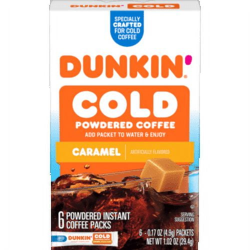 Dunkin Cold Powdered Instant Coffee Caramel 6ct