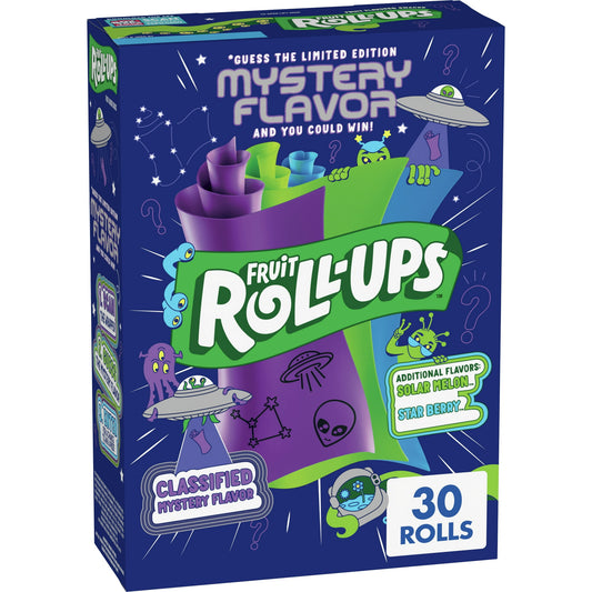 Fruit Roll-Ups Mystery Flavor, Solar Melon, and Star Berry, 30ct