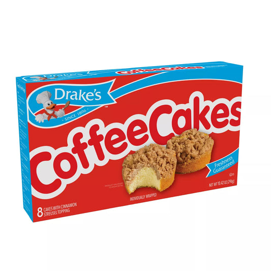 Drake's Coffee Cakes with Cinnamon Streusel Topping -8ct
