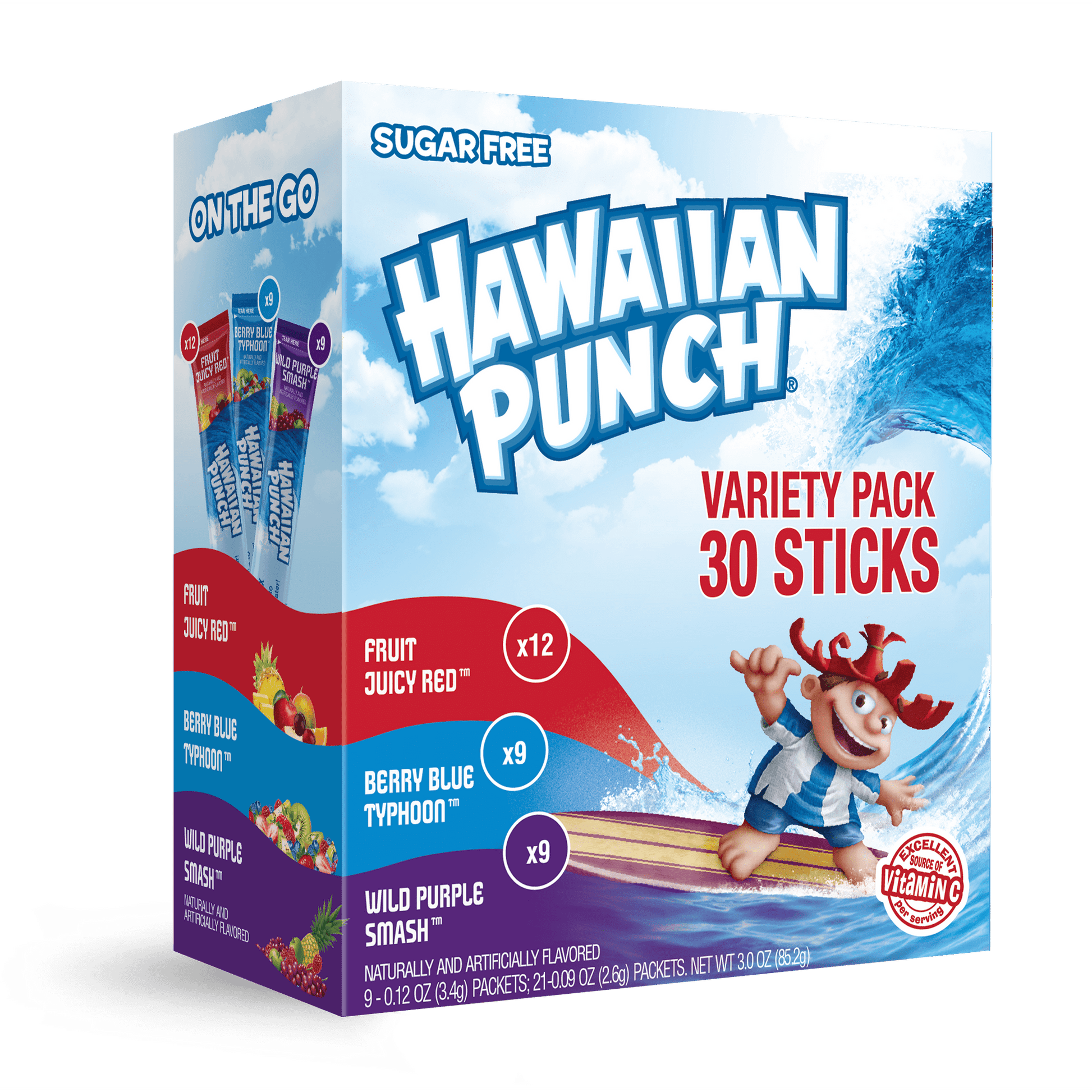 Hawaiian Punch Powdered Variety Pack Drink Mix, 30 count, 3.0oz