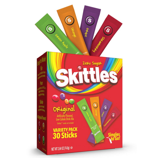Skittles Variety Pack Powdered Drink Mix, 30 Packets