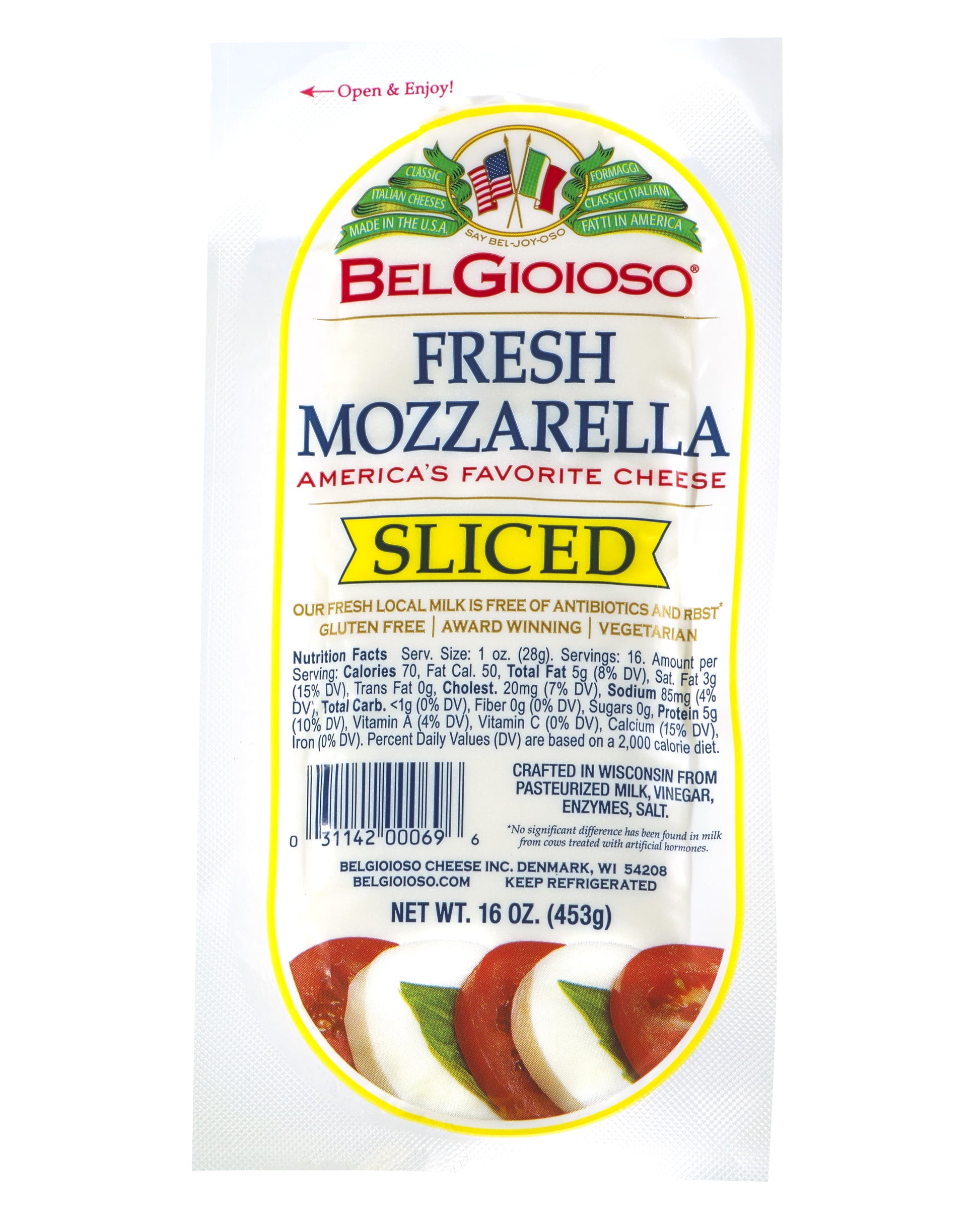 BelGioioso Fresh Mozzarella Log, Pre-Sliced