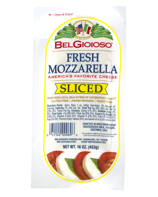 BelGioioso Fresh Mozzarella Log, Pre-Sliced